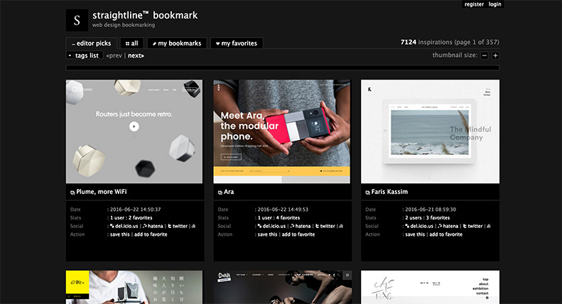 Webデザインリンク集・ソーシャルブックマーク straightline-bookmark Web-Design-Bookmarking